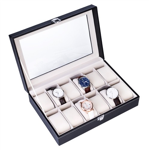 Slot leather watch - leather, box