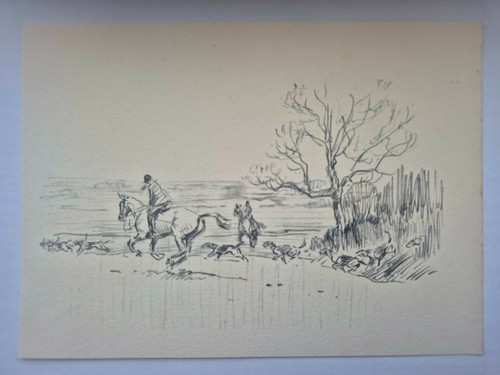 Antique pencil drawing - antique, fox