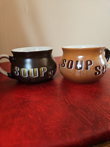 Brown soup mugs - mugs,, with