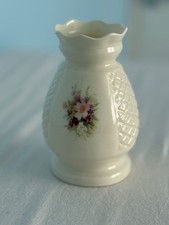 Donegal China Irish Parian Bud Vase – Floral Vintage Diamond Pattern Ireland