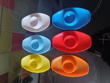 6 Vintage Stacking Plastic