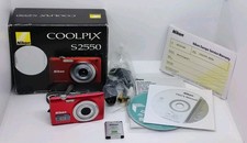 Nikon Coolpix S2550 12MP Compact Digital Camera Red *WORKING - READ DESCRIPTION*