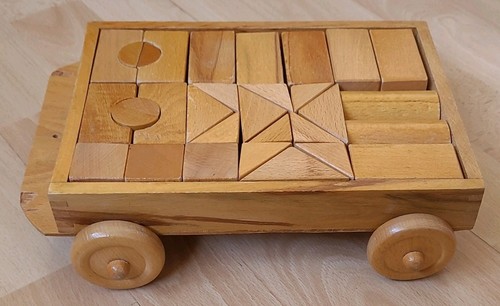 Vintage wooden cart - wooden,