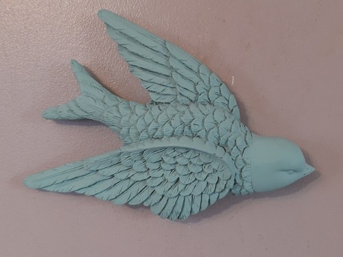 Blue ceramic swallow flying - swallow,