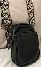 Fat Face Black Leather Small