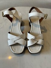 Topshop white clog wooden heels size 7