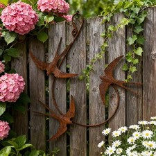 RUSTY Metal BIRDS Triple