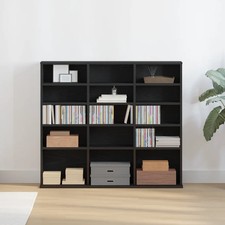 WALPLUS CD Cabinet Black Oak 100x23x89.5 cm Engineered Wood Storage