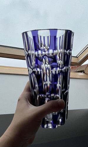 Purple clear cut glass - to,