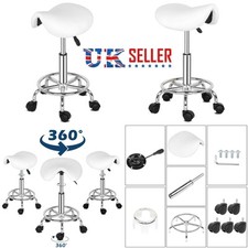 PU Leather Saddle Stool Adjustable Rolling Salon Swivel Chair for Spa Massage