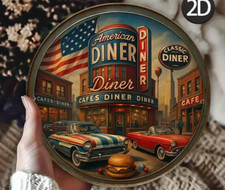 AMERICA'S DINER Rustic Metal Sign RETRO FOOD ICE CREAM SMALL RESTERUANT 1950s