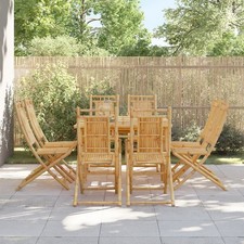 Folding Garden Chairs 8pcs Bamboo Natural 46x66x99 cm Foldable Outdoor Set Seats