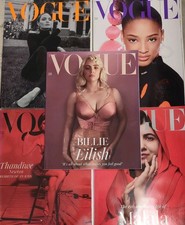 5x British Vogue Magazine Mar-July 2021 Job Lot Bundle inc Billie Eilish