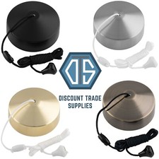 Bathroom Ceiling Pull Cord Light Switch 2 Way Various Finishes Brass Black Satin