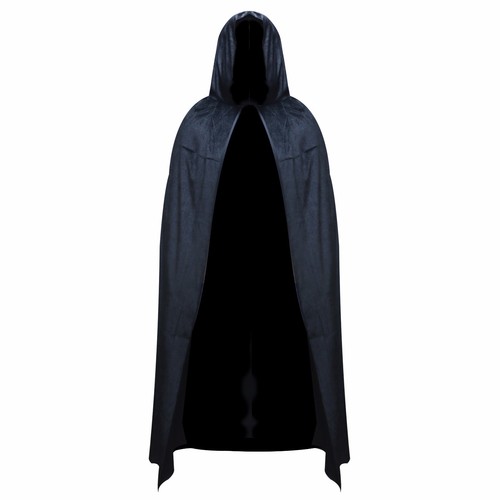 Black velvet hooded halloween - hooded,