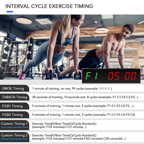 Inch digit led gym timer - 6,