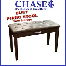 Chase Duet Piano Stool Keyboard Bench with Storage Compartment Rosewood __