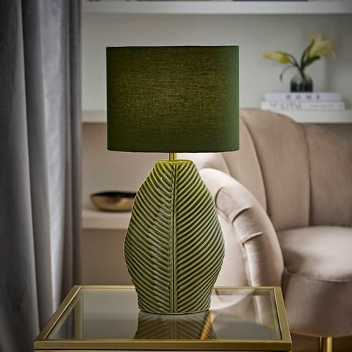 Leaf embossed ceramic table - embossed,