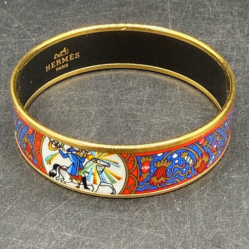 Vintage hermes enamel bangle - hermes,