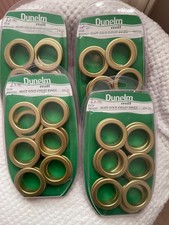 NEW IN PACKET DUNELM MILL 48 MATT GOLD CURTAIN EYELET RINGS