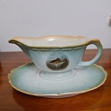 Antique Collectable Royal Bonn FranzAnt. Mehlem Gravy Boat with attached saucer