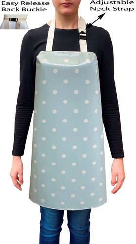Handmade duck egg blue - blue, polka