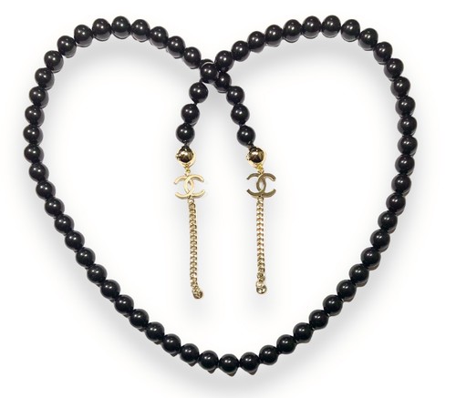 Chanel black pearl chain - chanel,