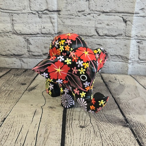 Black wooden elephant with - black,