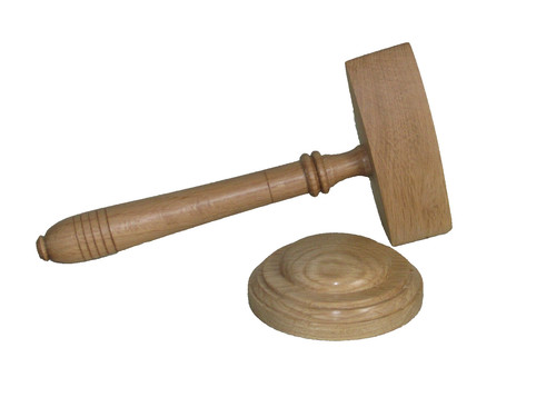 Gavel block oak wood - gavel, in