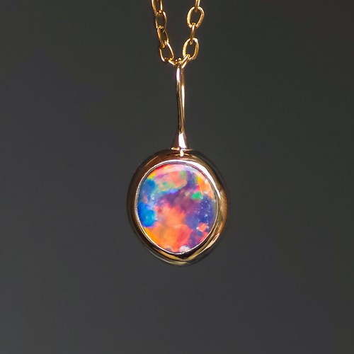 14k gold opal doublet - 14k, pendant