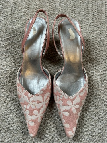 Vero cuoio pink floral heels - cuoio,