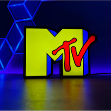 MTV Logo Lightbox Retro Neon Sign LED Lamp Music TV Memorabilia Bar Decor