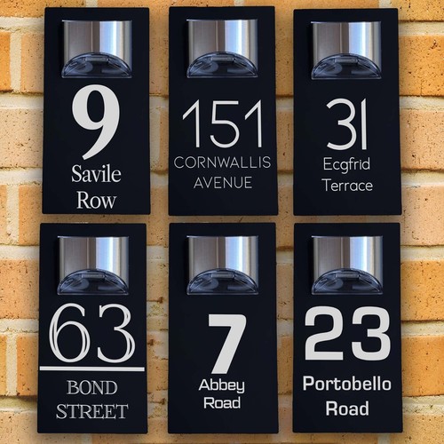 House number plaques led solar - house,