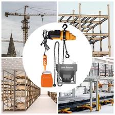 1 Ton Electric Chain Hoist Winch w/ 13FT 20Mn2 Chain Wired Remote Control 110V