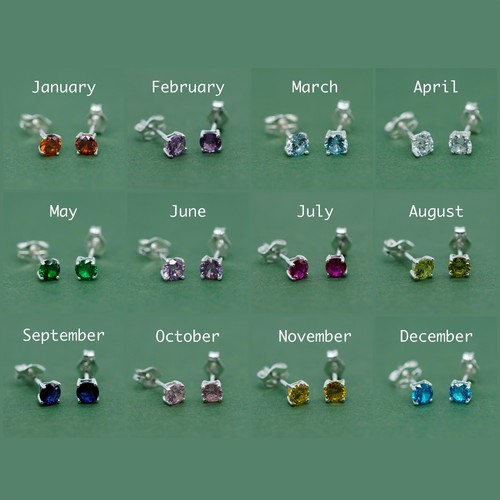 Sterling silver birthstone - silver,
