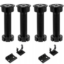 Cabinet Plinth Feet 150 mm Kitchen Legs +2Clip Black Carcase Unit Legs pack of 4