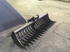 48" Mini Digger stone rake 50mm gaps for 2 to 3.9 ton excavators c/w pins