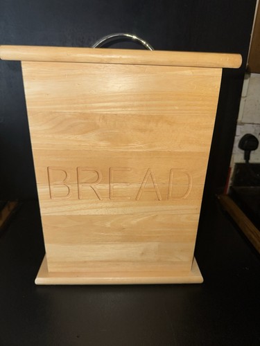 Wooden bread storage box bin - wooden,