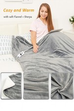 Mia & Coco Electric Heated Blanket Throw Flannel Sherpa Fast Heating 180 X 130cm