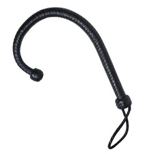 Real Cowhide Leather Whip Crop 23" Black Bullwhip Handmade Flexible Fetish Crop