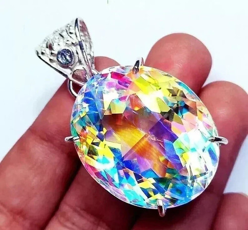 Mystic topaz pendant - mystic, solid