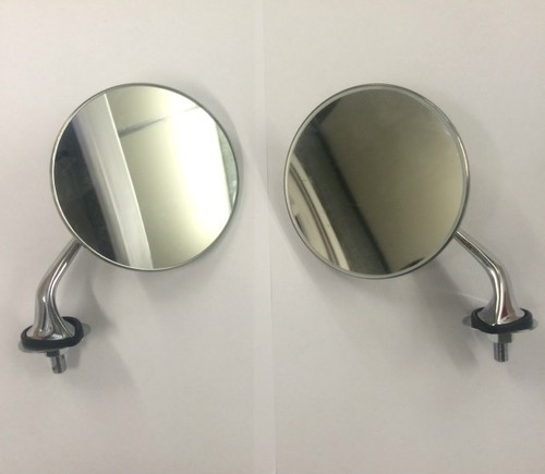 Pair round chrome wing - round,