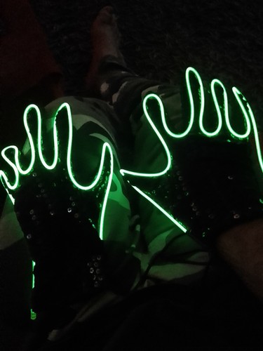 Light led clubbing gloves - ,