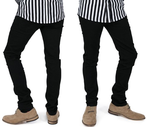 Men black stretch skinny - black,