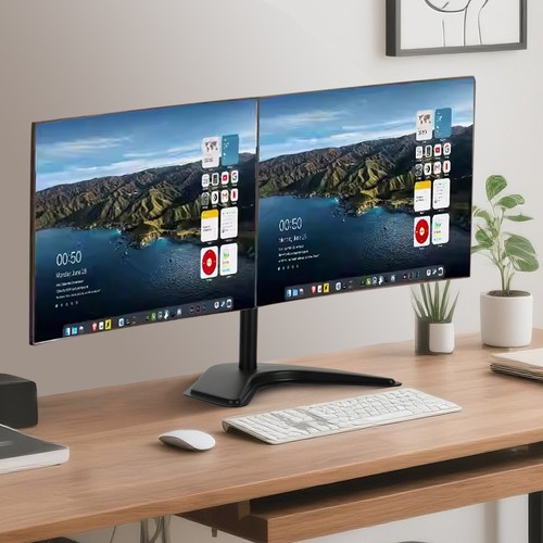 Double dual computer monitor - computer,