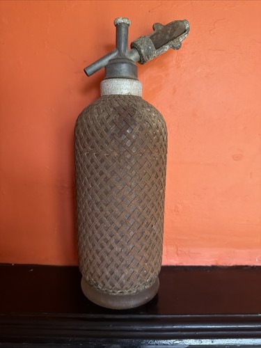 Antique wicker soda siphon - wicker,