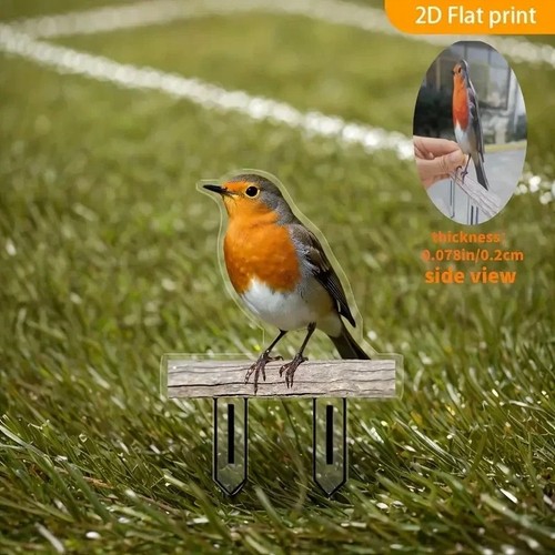 Robin garden stake - 2d,