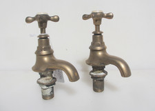 Victorian Bronze Taps Sink Basin Porcelain Caps Old Faucet Antique "GRATRIX"