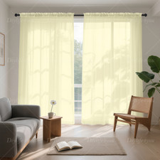 Voile Curtains Pair (2 Panels) Of Lucy Voile Net Slot Top Panels -Top Quality
