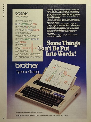 Brother typewriter plotter - plotter, pie